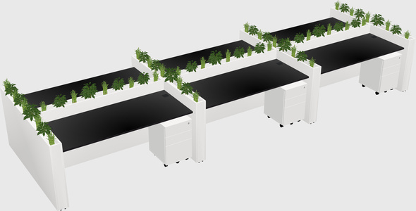 Rectangular shared desk
