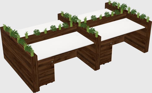 Rectangular shared desk