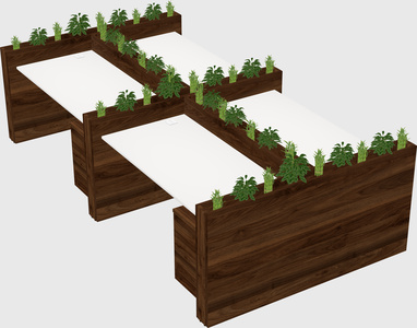 Rectangular shared desk