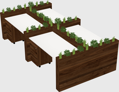 Rectangular shared desk