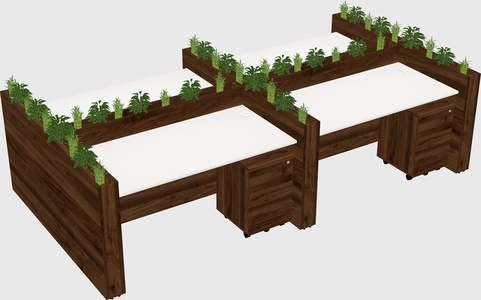 Rectangular shared desk