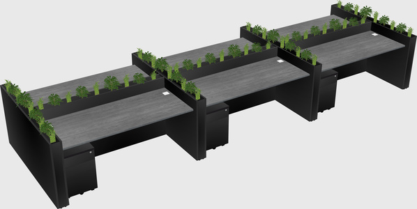Rectangular shared desk