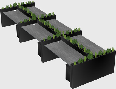 Rectangular shared desk