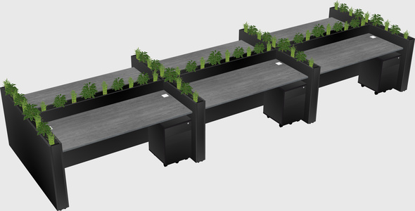 Rectangular shared desk