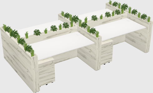 Rectangular shared desk