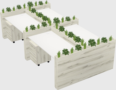 Rectangular shared desk