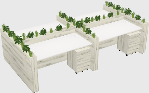 Rectangular shared desk