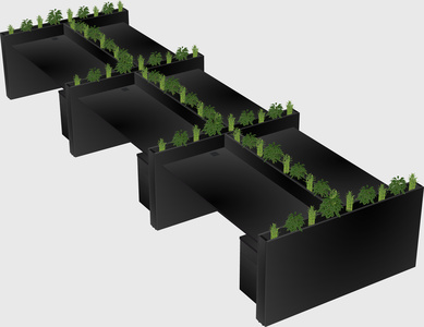 Rectangular shared desk
