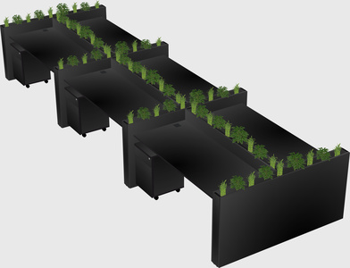 Rectangular shared desk