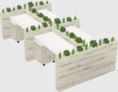 Rectangular shared desk