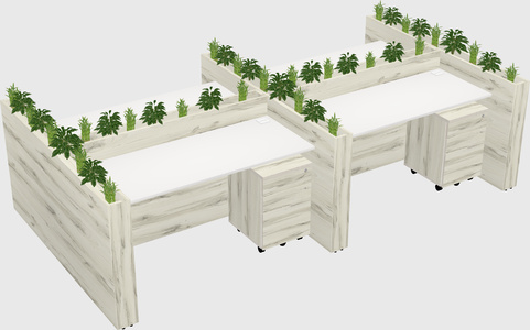 Rectangular shared desk