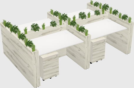 Rectangular shared desk