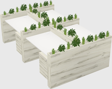 Rectangular shared desk