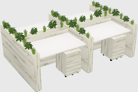 Rectangular shared desk