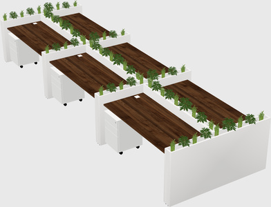 Rectangular shared desk
