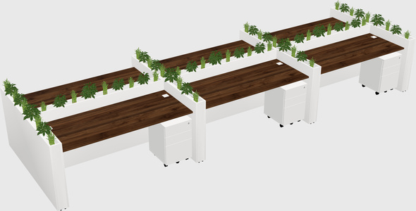 Rectangular shared desk