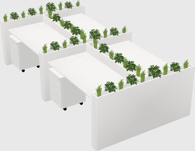 Rectangular shared desk