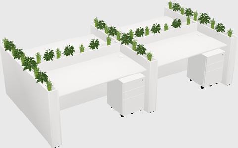 Rectangular shared desk