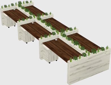 Rectangular shared desk