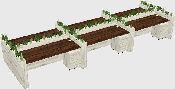 Rectangular shared desk