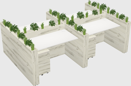 Rectangular shared desk