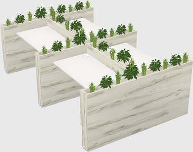 Rectangular shared desk