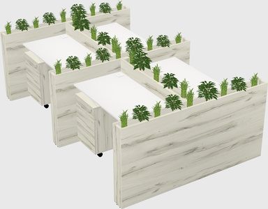 Rectangular shared desk