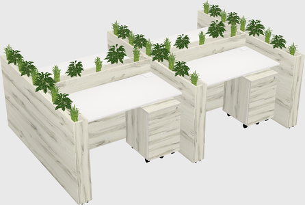 Rectangular shared desk