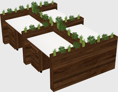 Rectangular shared desk