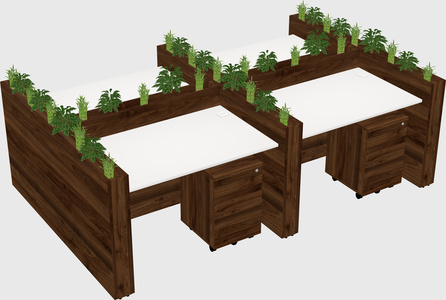 Rectangular shared desk