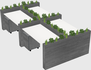 Rectangular shared desk