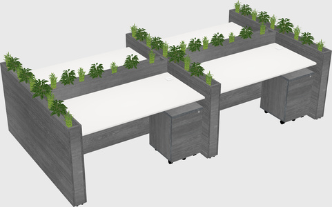 Rectangular shared desk