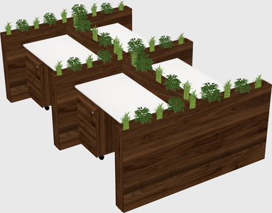 Rectangular shared desk