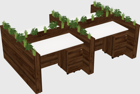 Rectangular shared desk