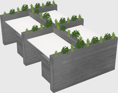 Rectangular shared desk