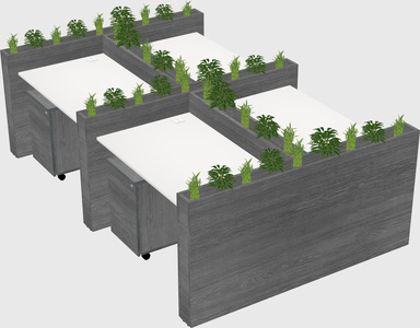 Rectangular shared desk