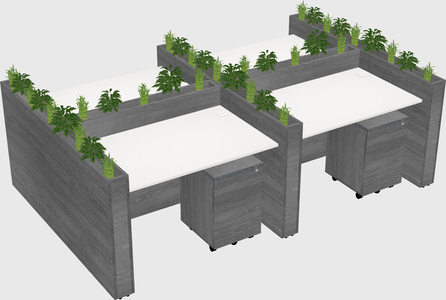 Rectangular shared desk