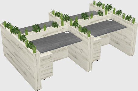 Rectangular shared desk