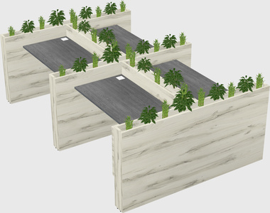 Rectangular shared desk
