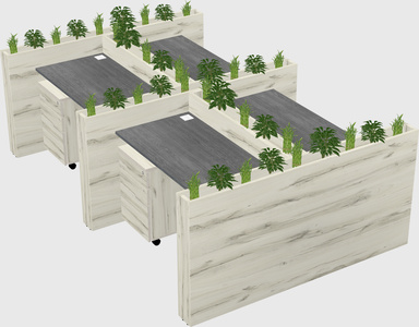 Rectangular shared desk