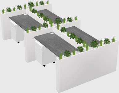 Rectangular shared desk