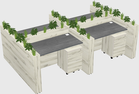 Rectangular shared desk