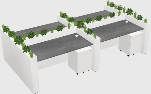 Rectangular shared desk