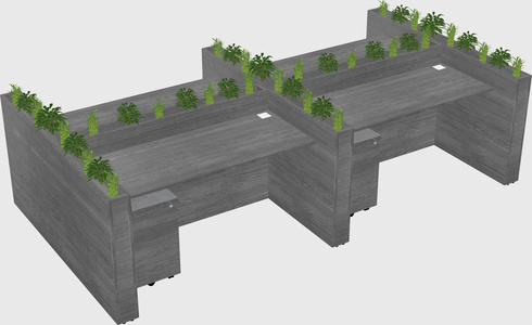 Rectangular shared desk