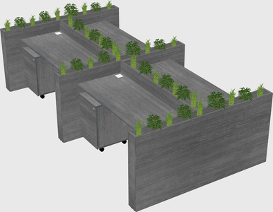 Rectangular shared desk