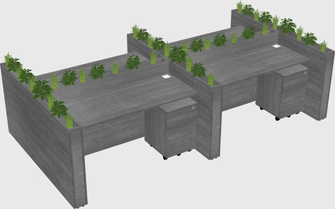 Rectangular shared desk