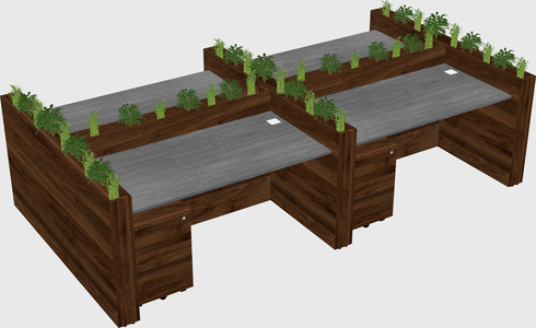 Rectangular shared desk
