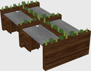 Rectangular shared desk
