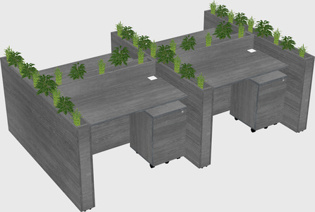 Rectangular shared desk