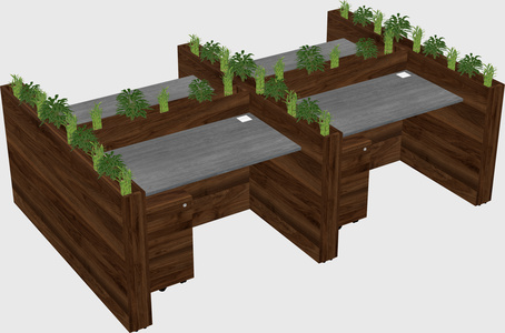 Rectangular shared desk